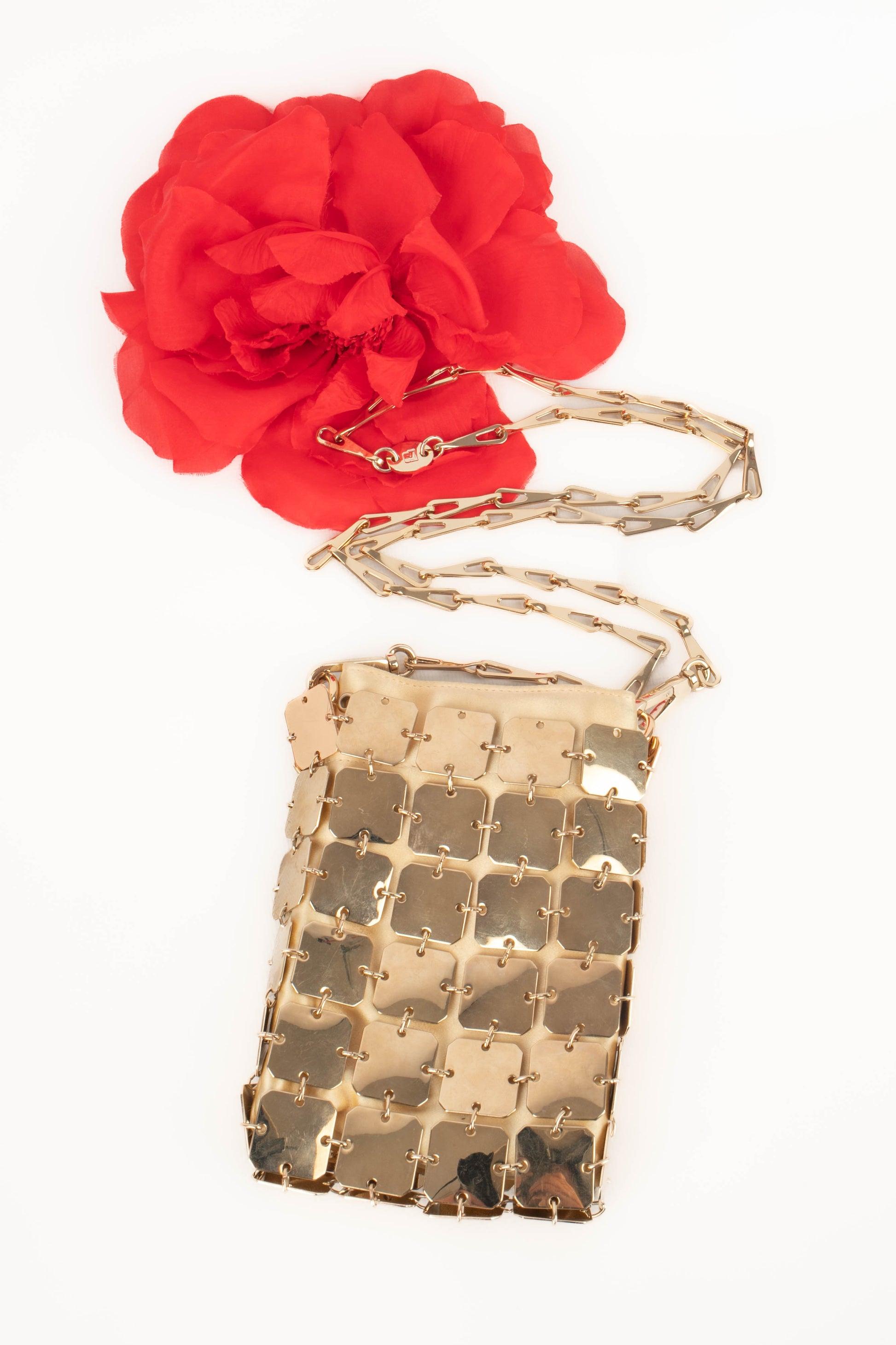Paco Rabanne Silk and Golden Metal Pastille Bag 4