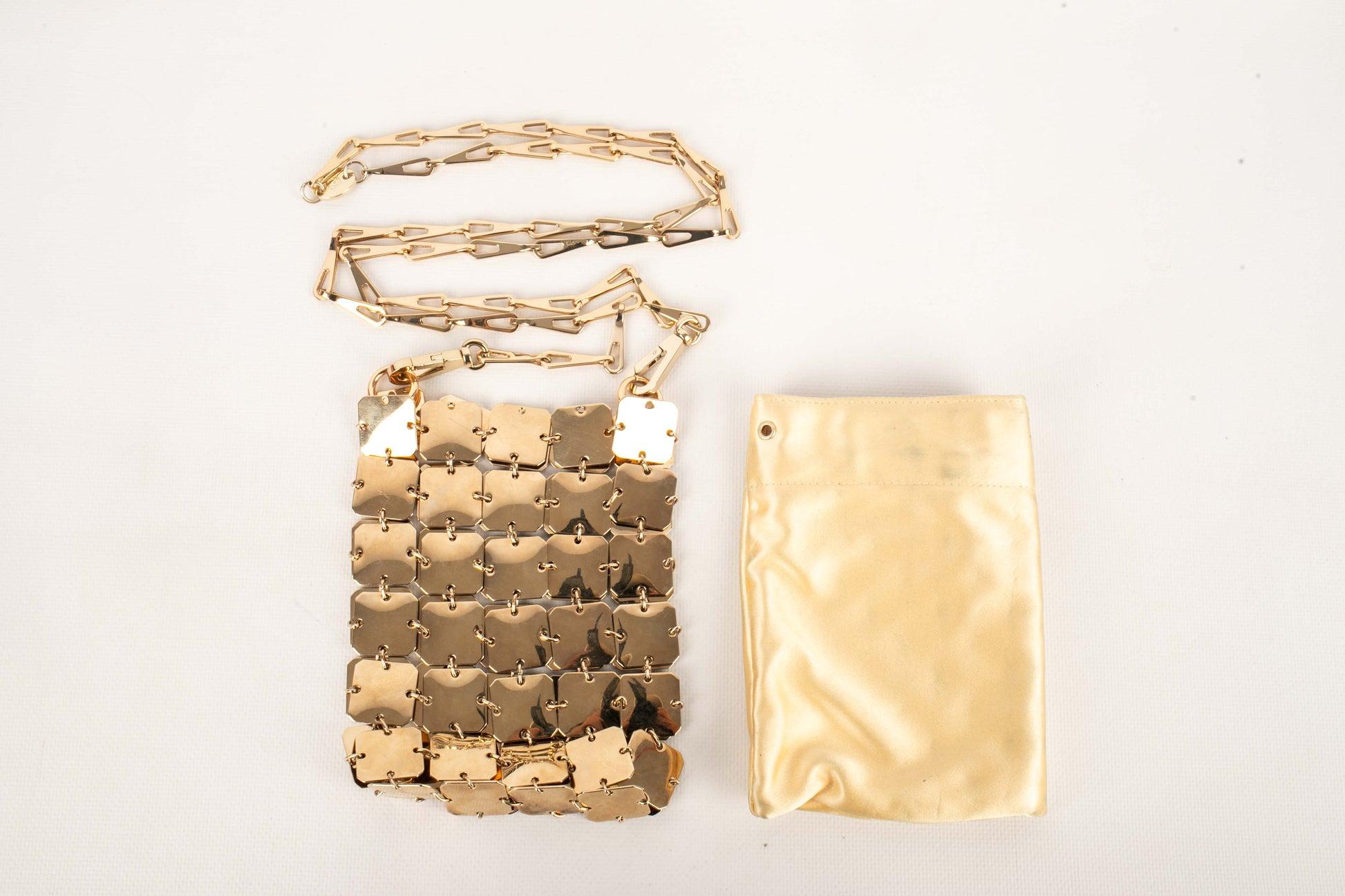 Paco Rabanne Silk and Golden Metal Pastille Bag 1