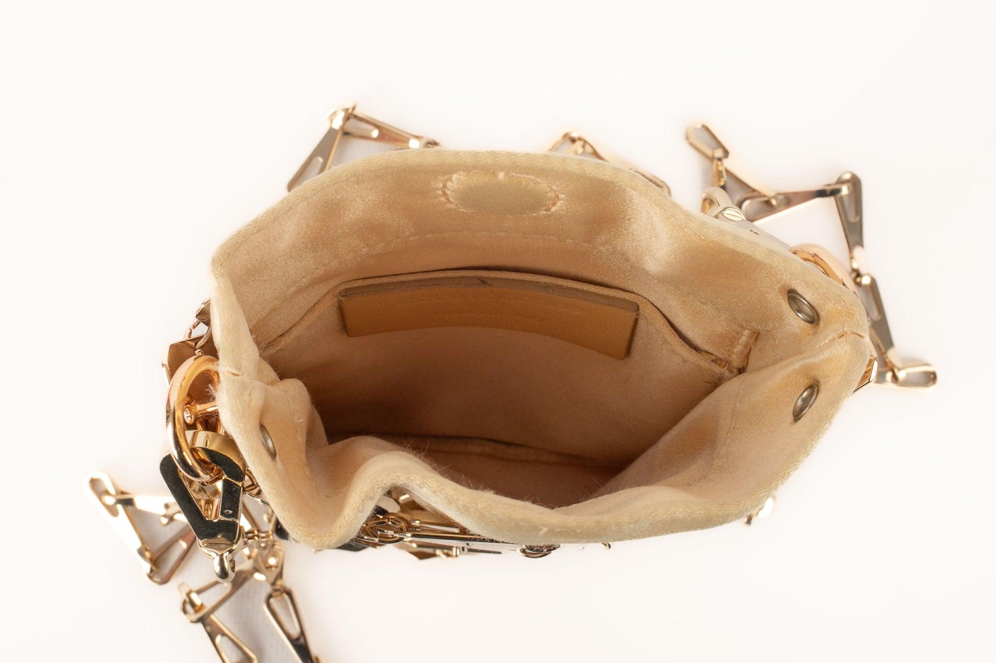 Paco Rabanne Silk and Golden Metal Pastille Bag 3