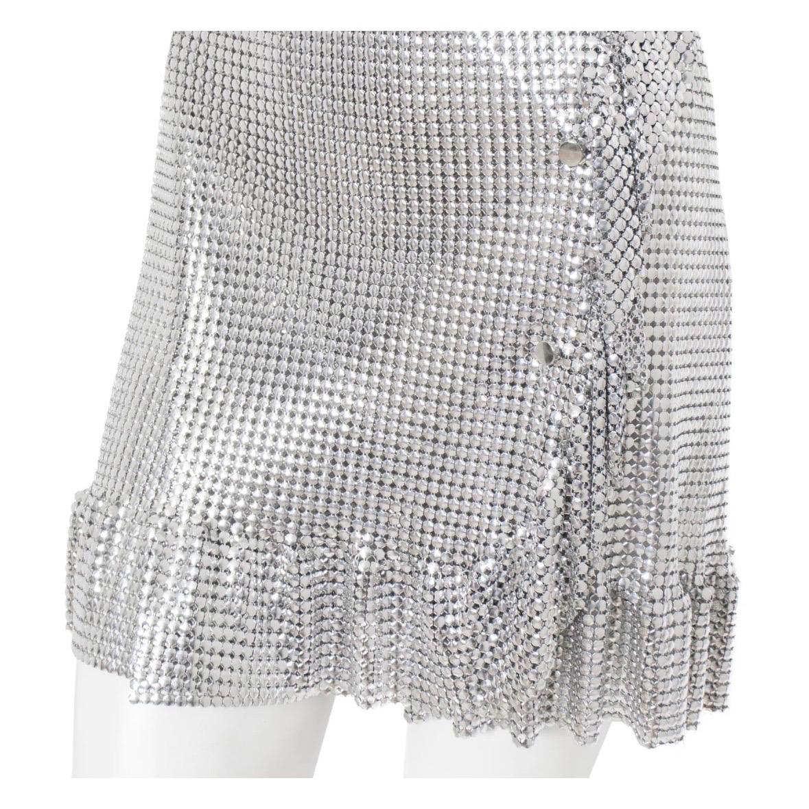 Paco Rabanne Silver Chainmaille Mini Skirt Fall2016 In Excellent Condition In Los Angeles, CA