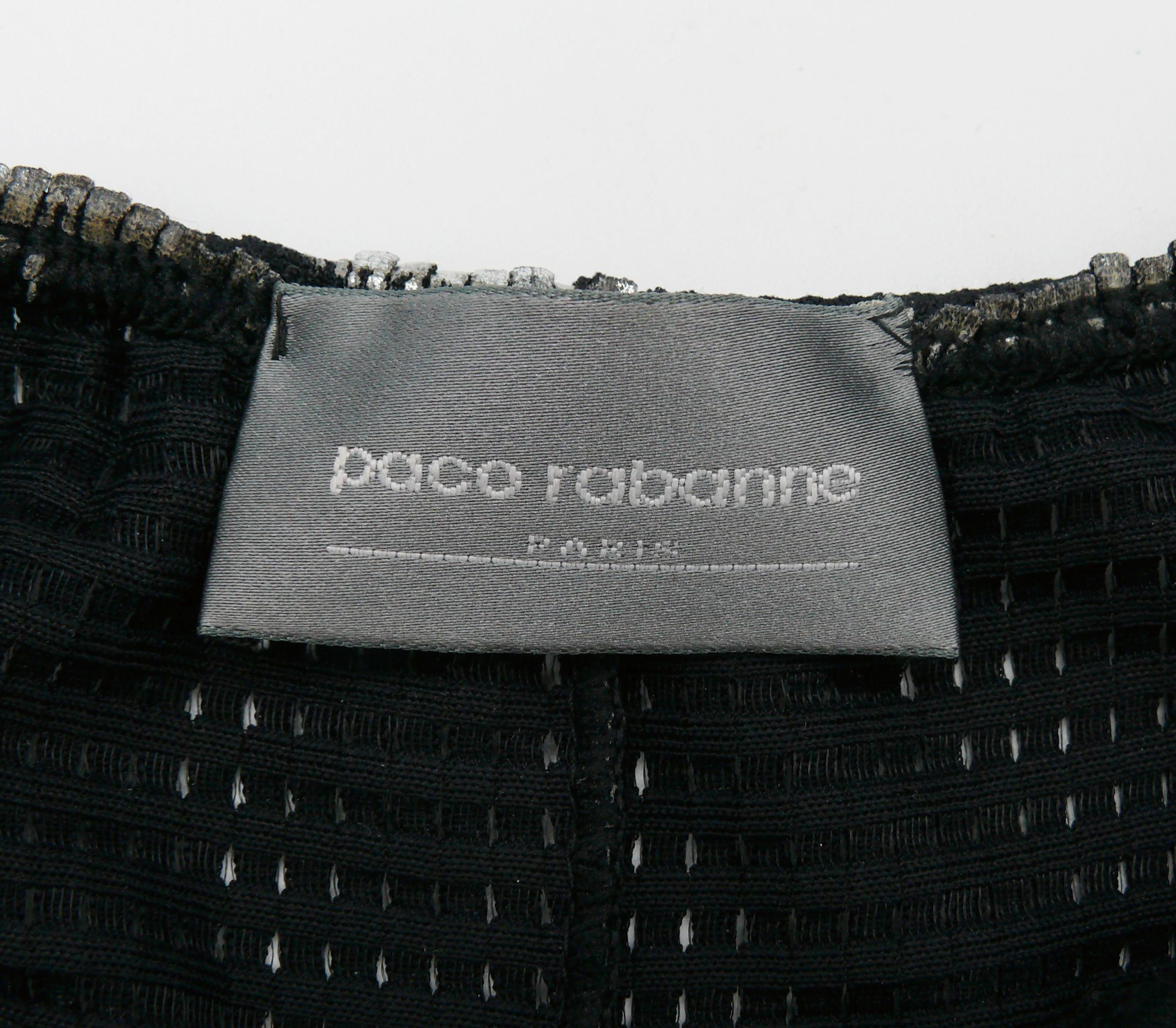 PACO RABANNE Silver Foil Grid Dress For Sale 9