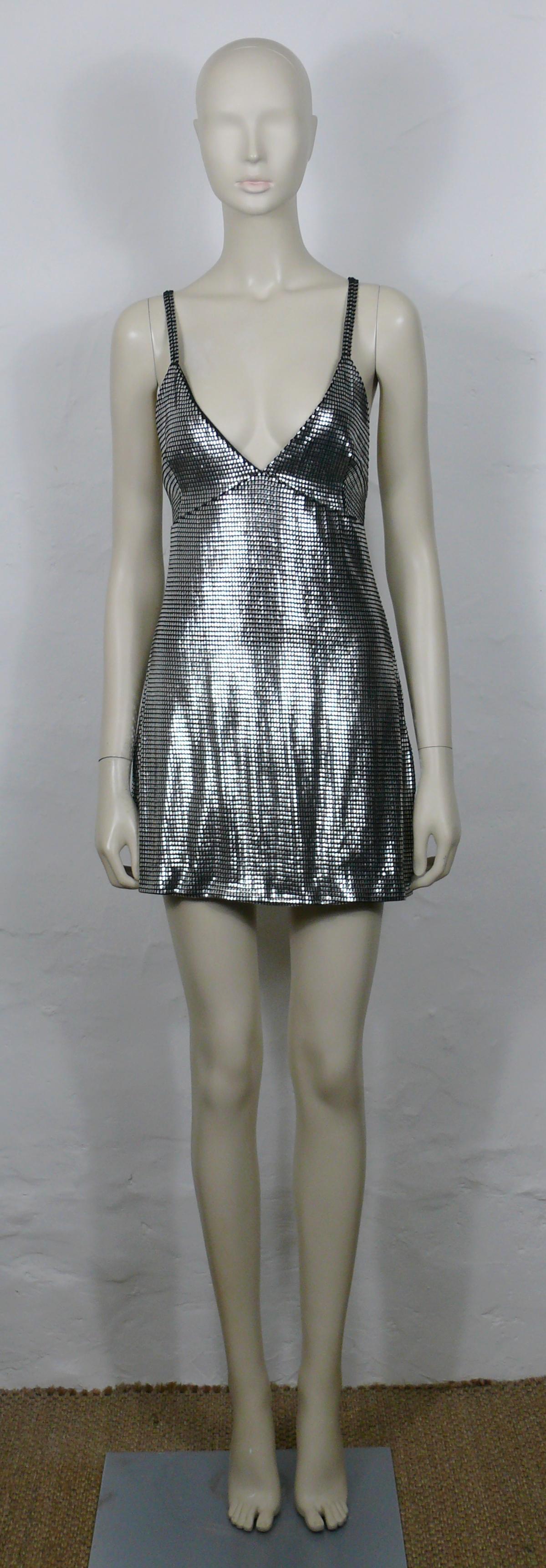Women's PACO RABANNE Silver Foil Grid Dress