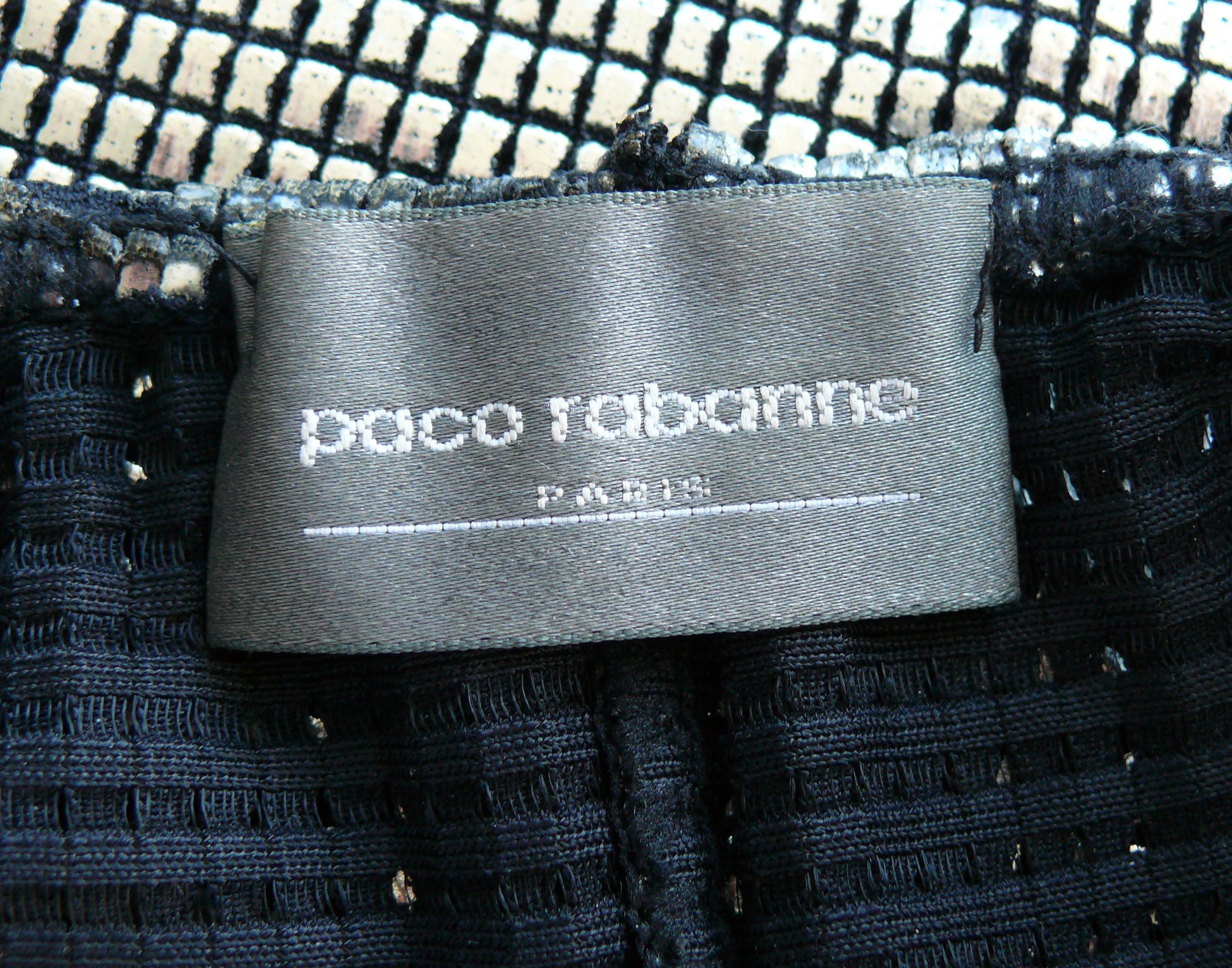 PACO RABANNE Silver Foil Grid Dress 3
