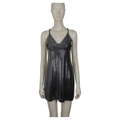 Used PACO RABANNE Silver Foil Grid Dress