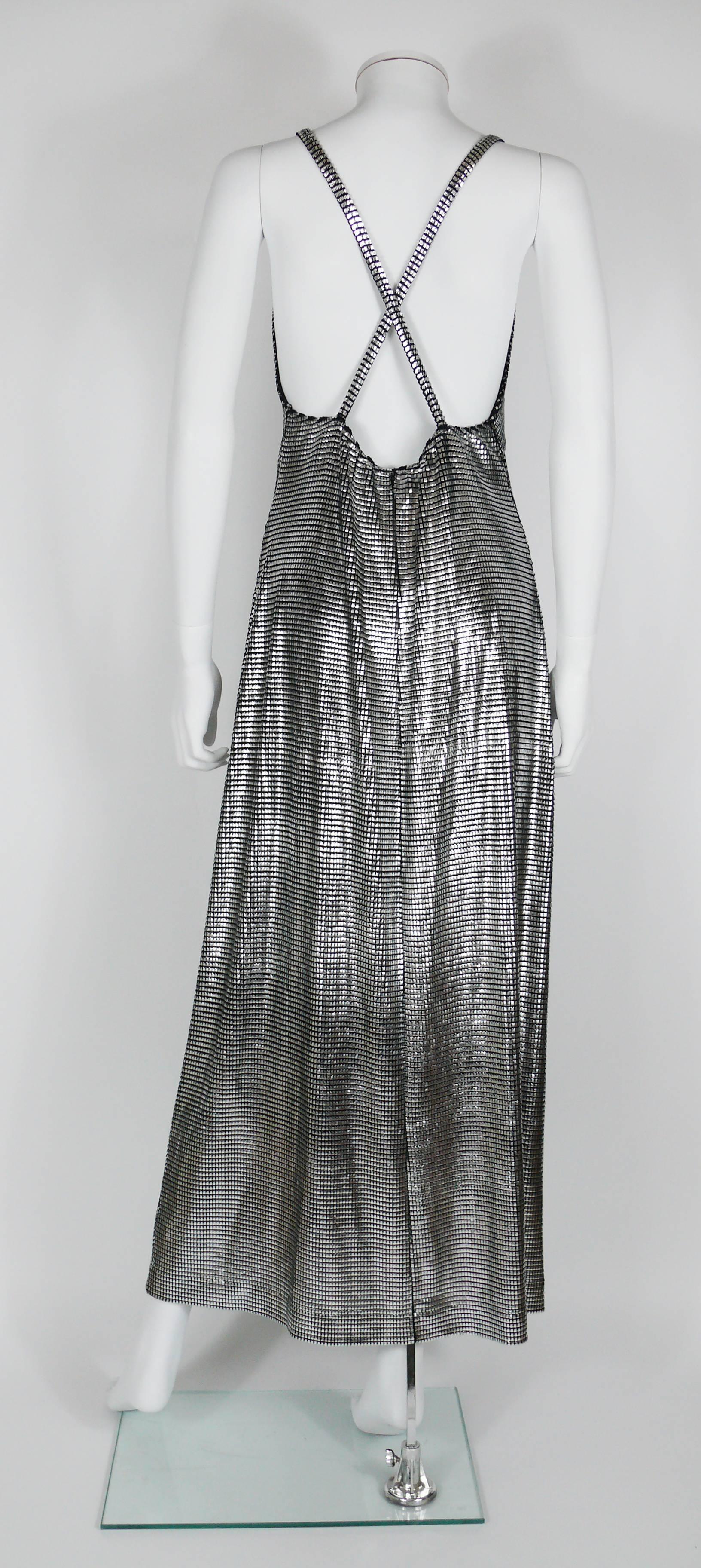Women's Paco Rabanne Silver Foil Grid Maxi Dress