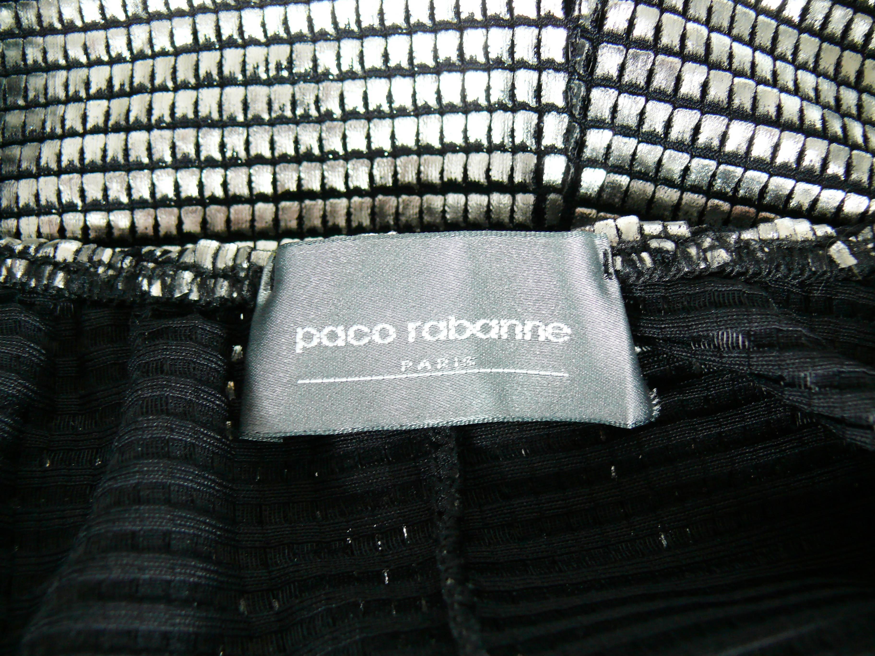 Paco Rabanne Silver Foil Grid Maxi Dress 2