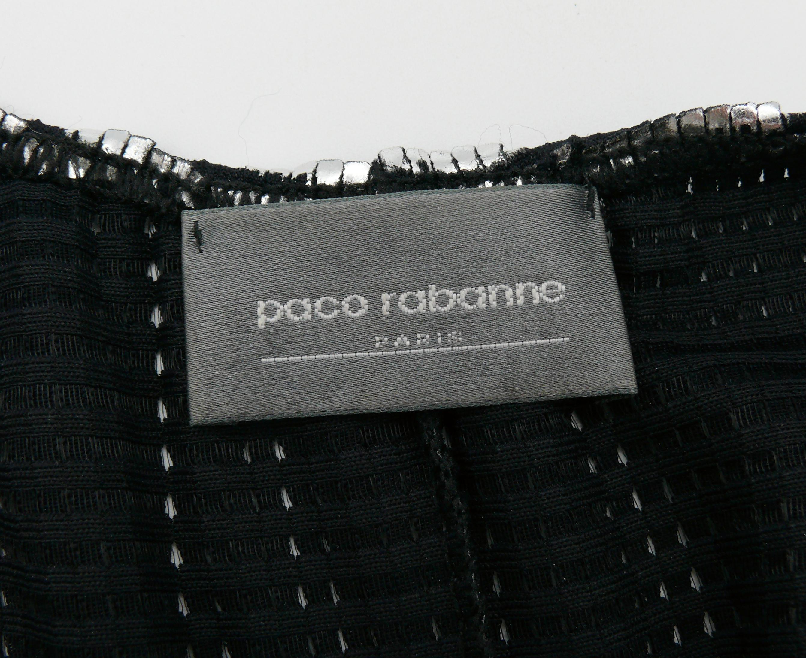PACO RABANNE Silver Foil Grid Maxi Dress 2