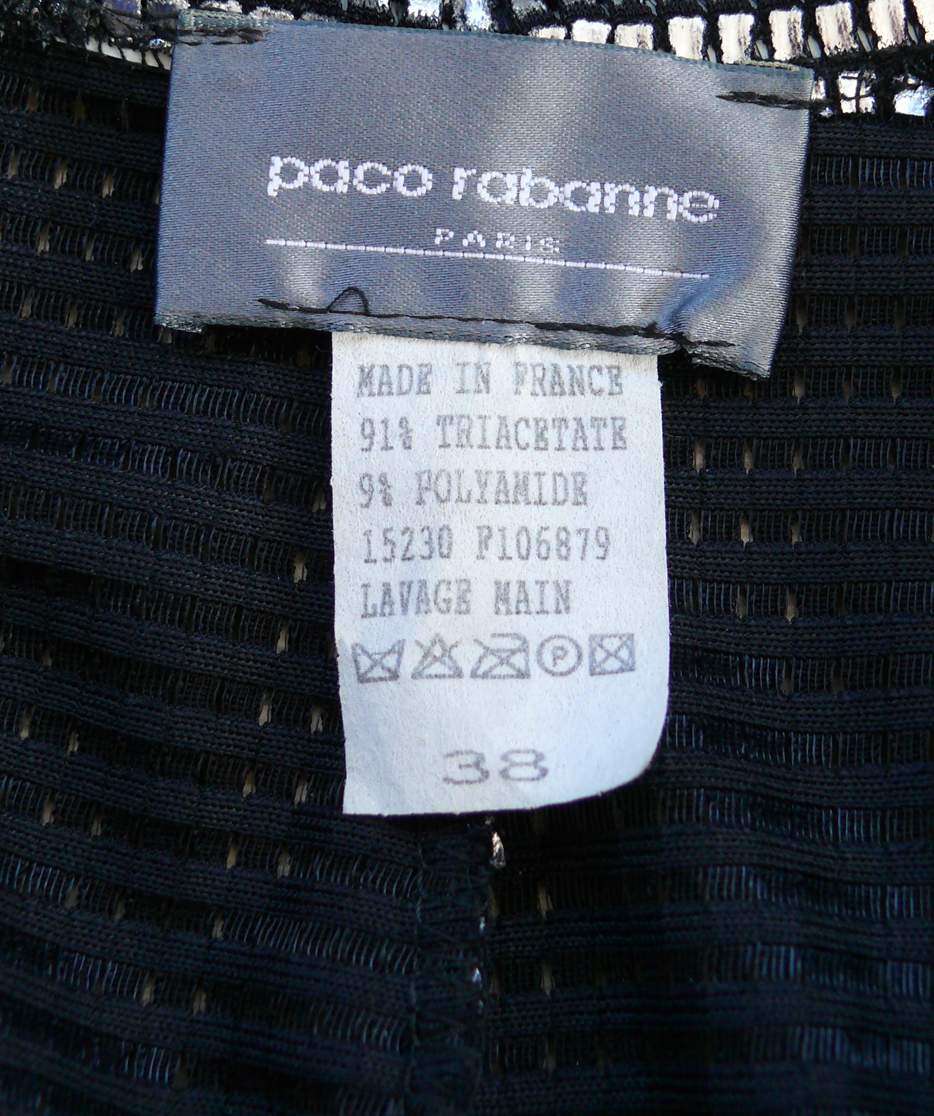 Paco Rabanne Silver Foil Grid Mini Dress 7