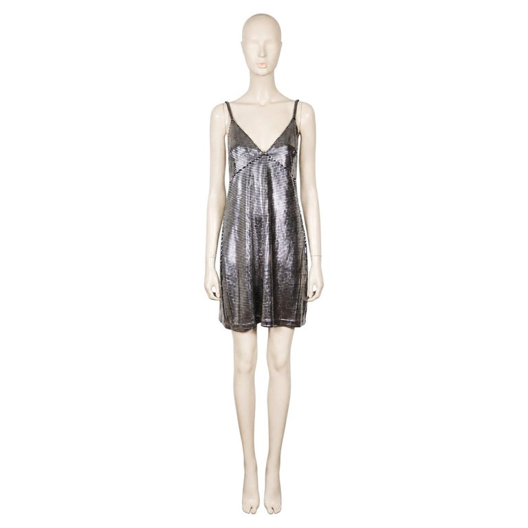 paco rabanne mini dress Polka Dot Print concealed zipped side Rabanne Scalloped Mini Dress In