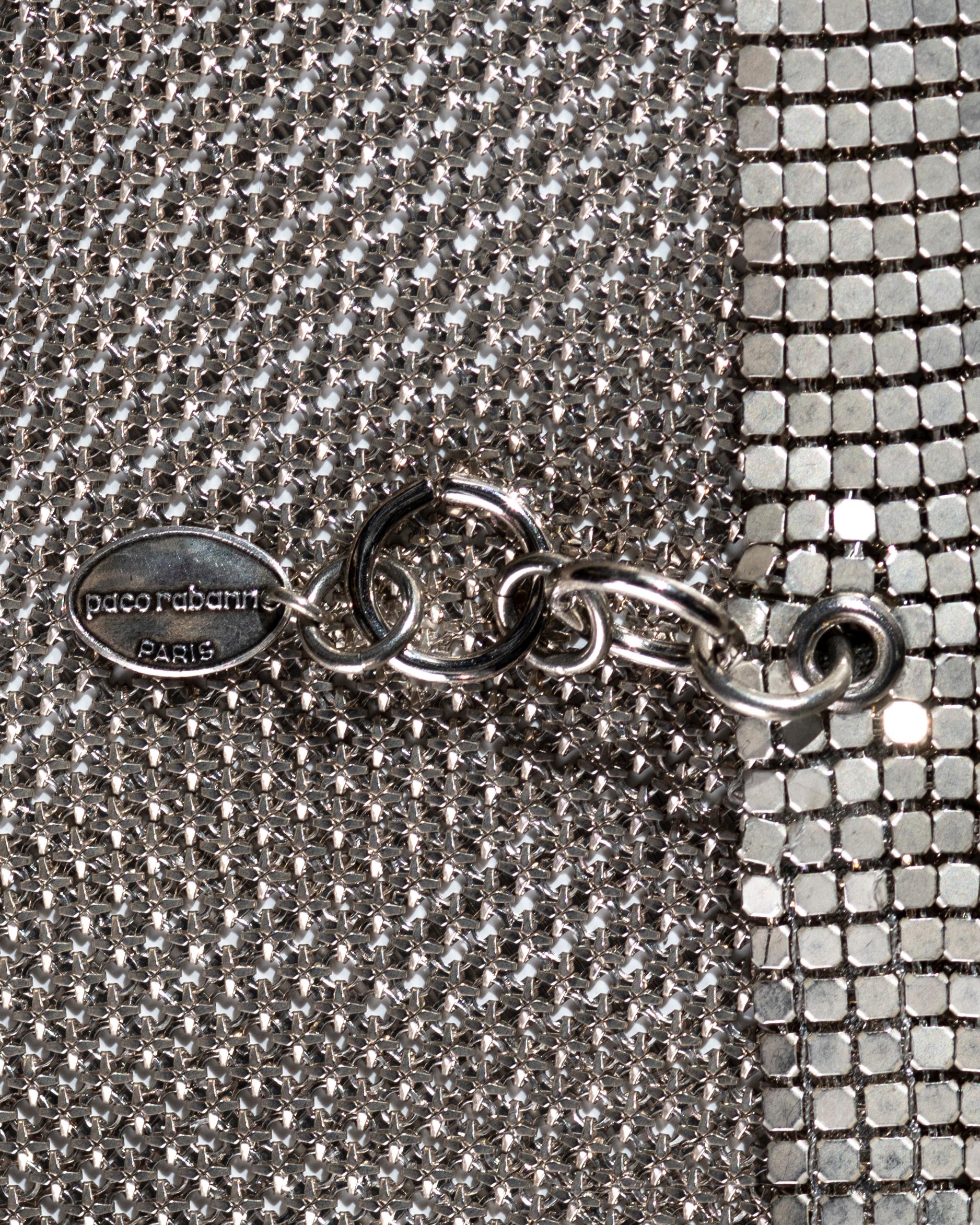 Paco Rabanne silver metal chainmail hooded halter-neck top, fw 1997 5