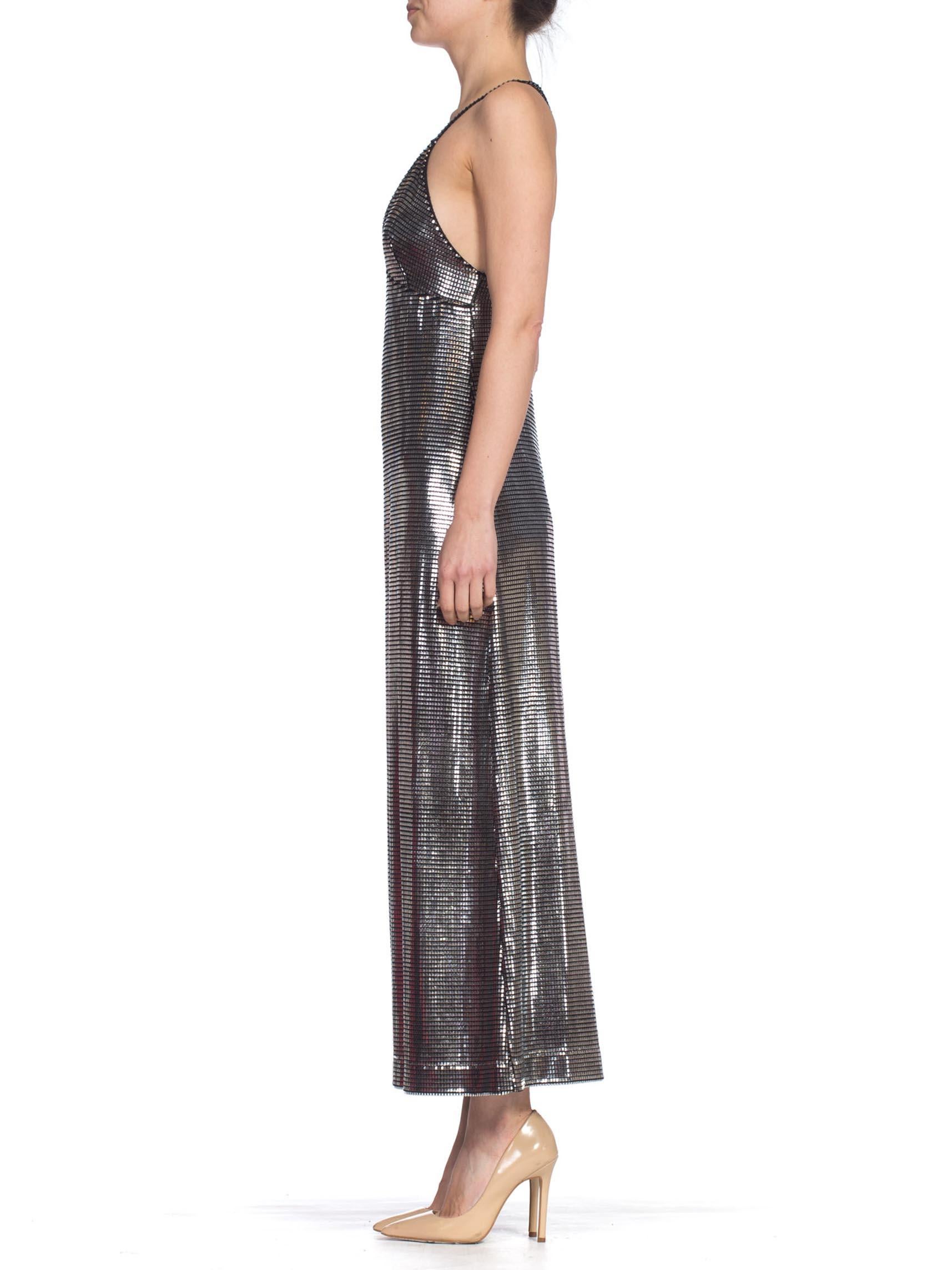 Women's Paco Rabanne Silver Metal Look Slinky Disco Gown