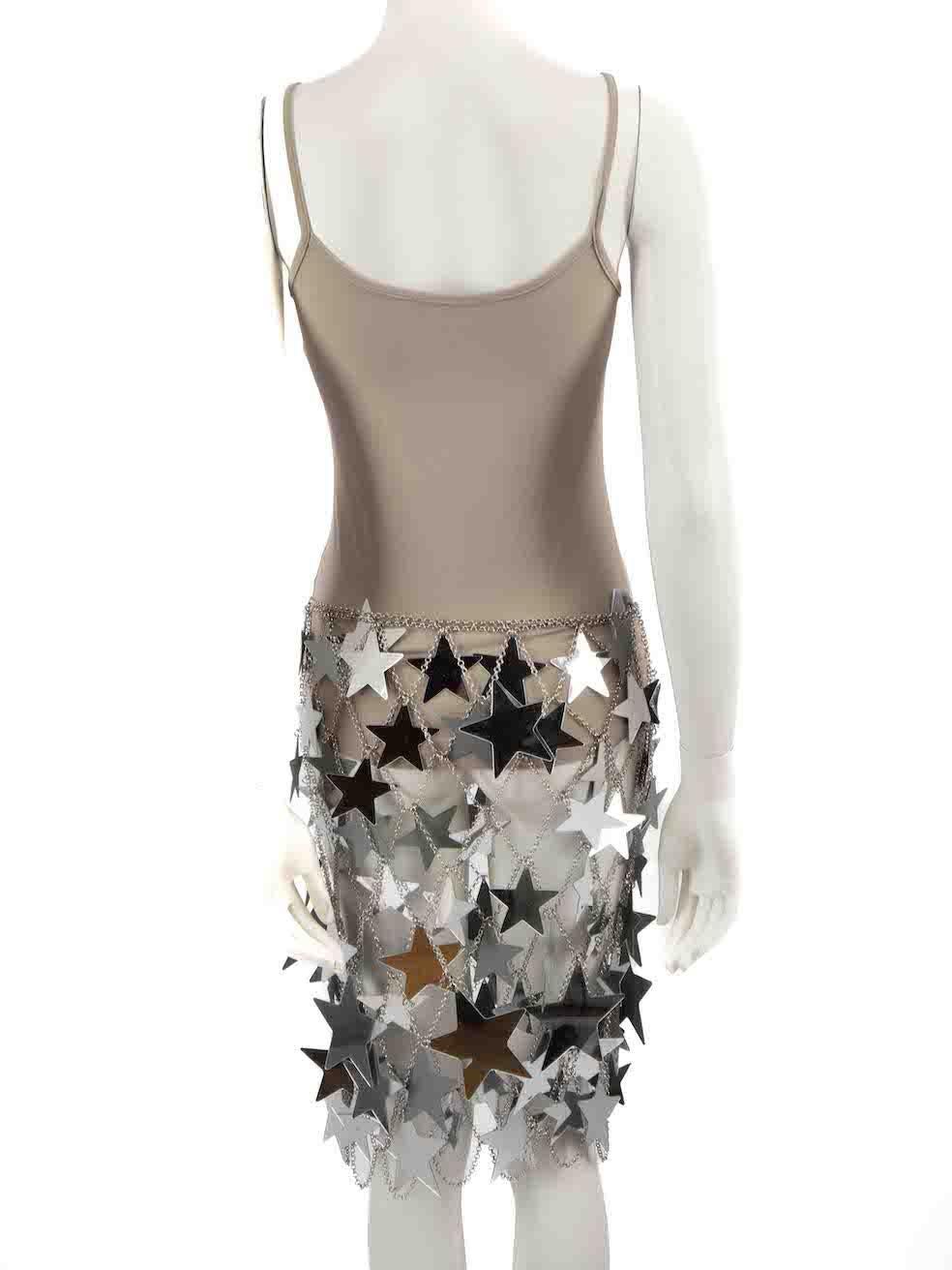 Paco Rabanne Silver Star Mini Jupe Chain Skirt Size S In Good Condition For Sale In London, GB