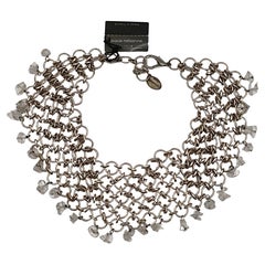 PACO RABANNE Silver Tone Chainmail Necklace