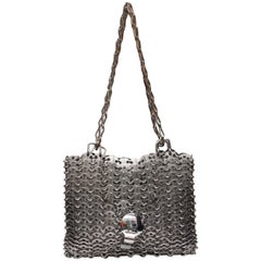 Paco Rabanne silver tone metal "69" bag
