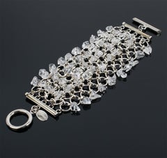 Bracciale A Link in metallo argentato e quarzo di Paco Rabanne