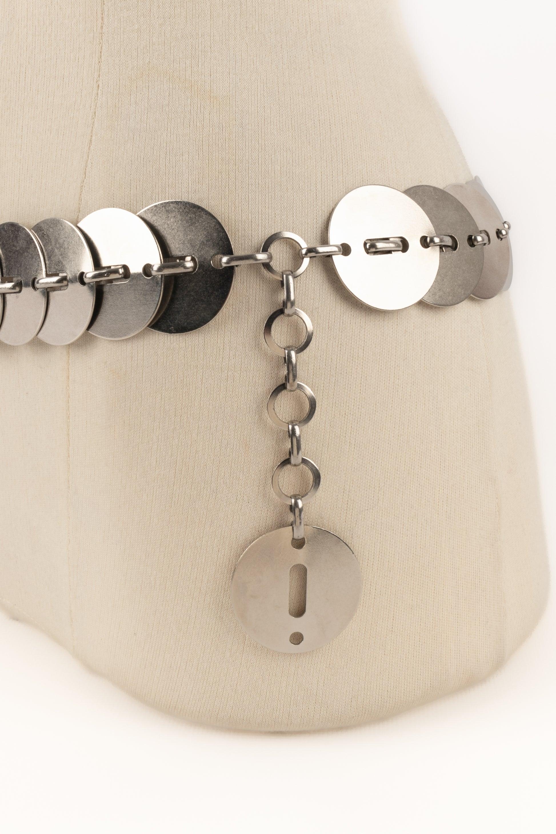 Paco Rabanne Silvery Belt, 1970s In Excellent Condition For Sale In SAINT-OUEN-SUR-SEINE, FR
