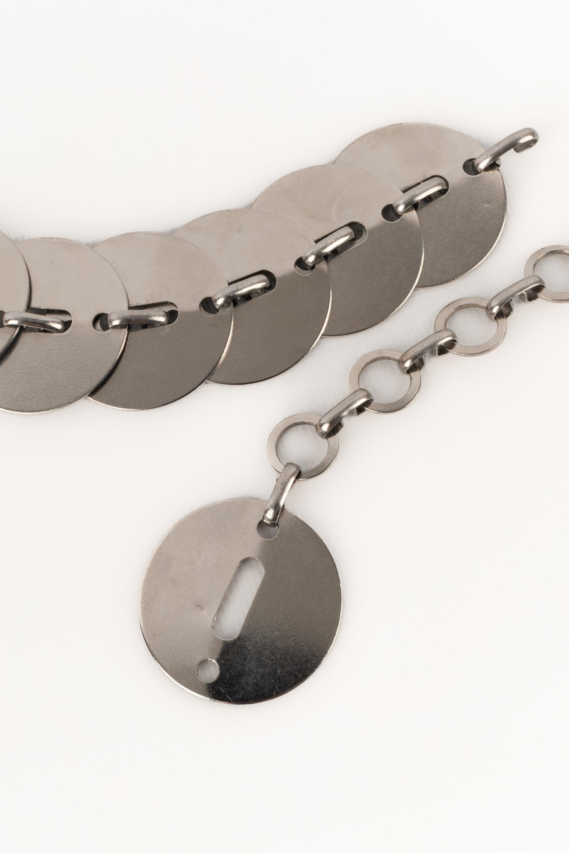 Paco Rabanne Silvery Belt, 1970s For Sale 2