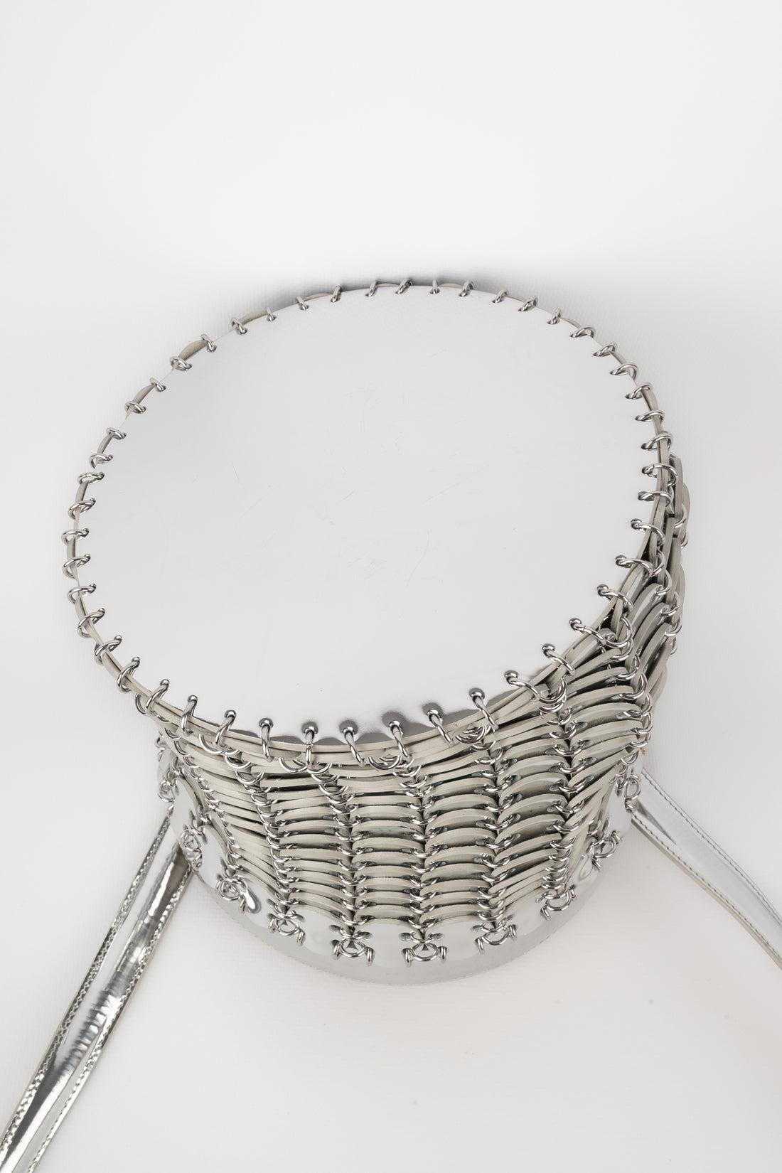 Paco Rabanne Silvery Bucket Bag For Sale 2