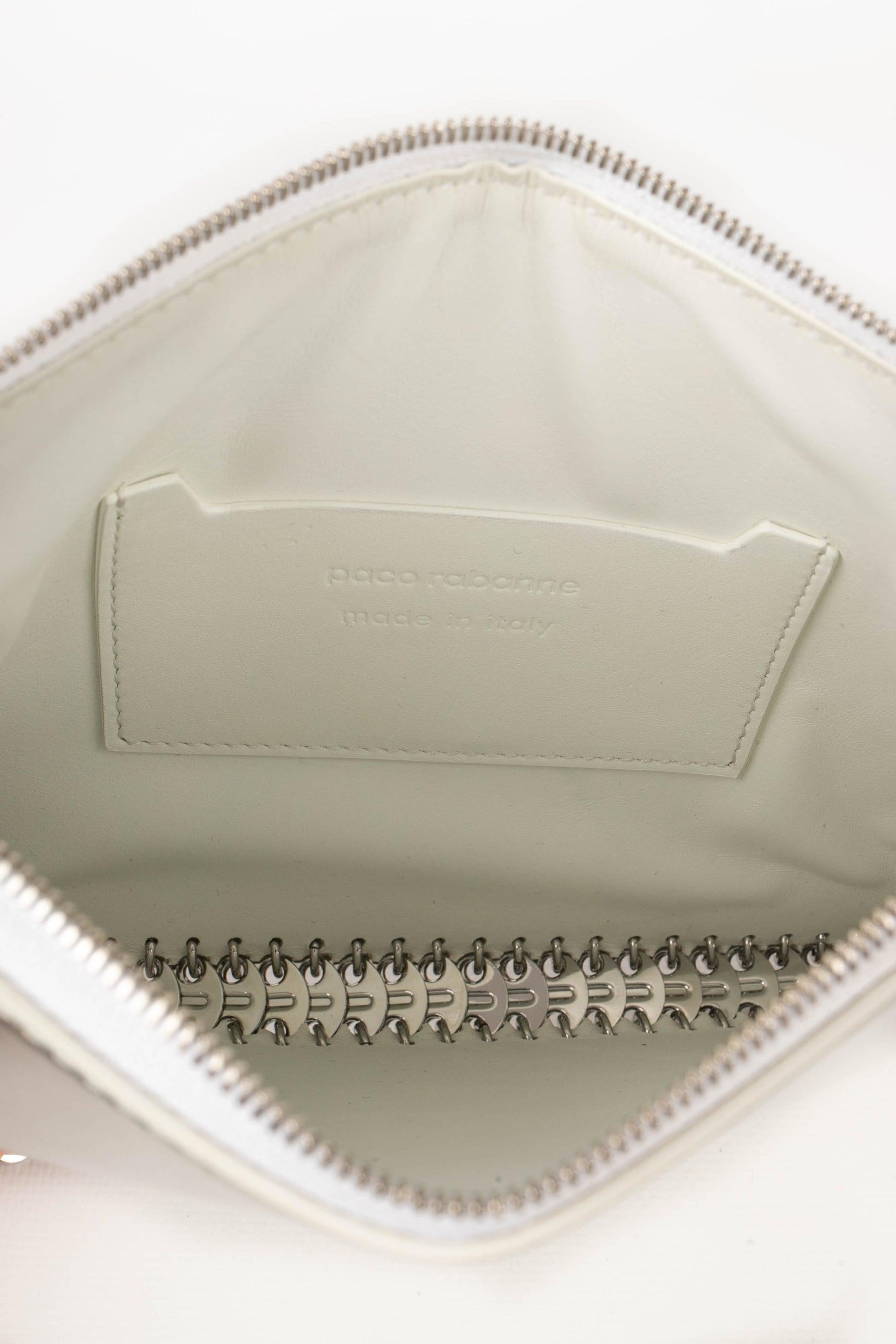 Paco Rabanne Silvery Leather Bag For Sale 7