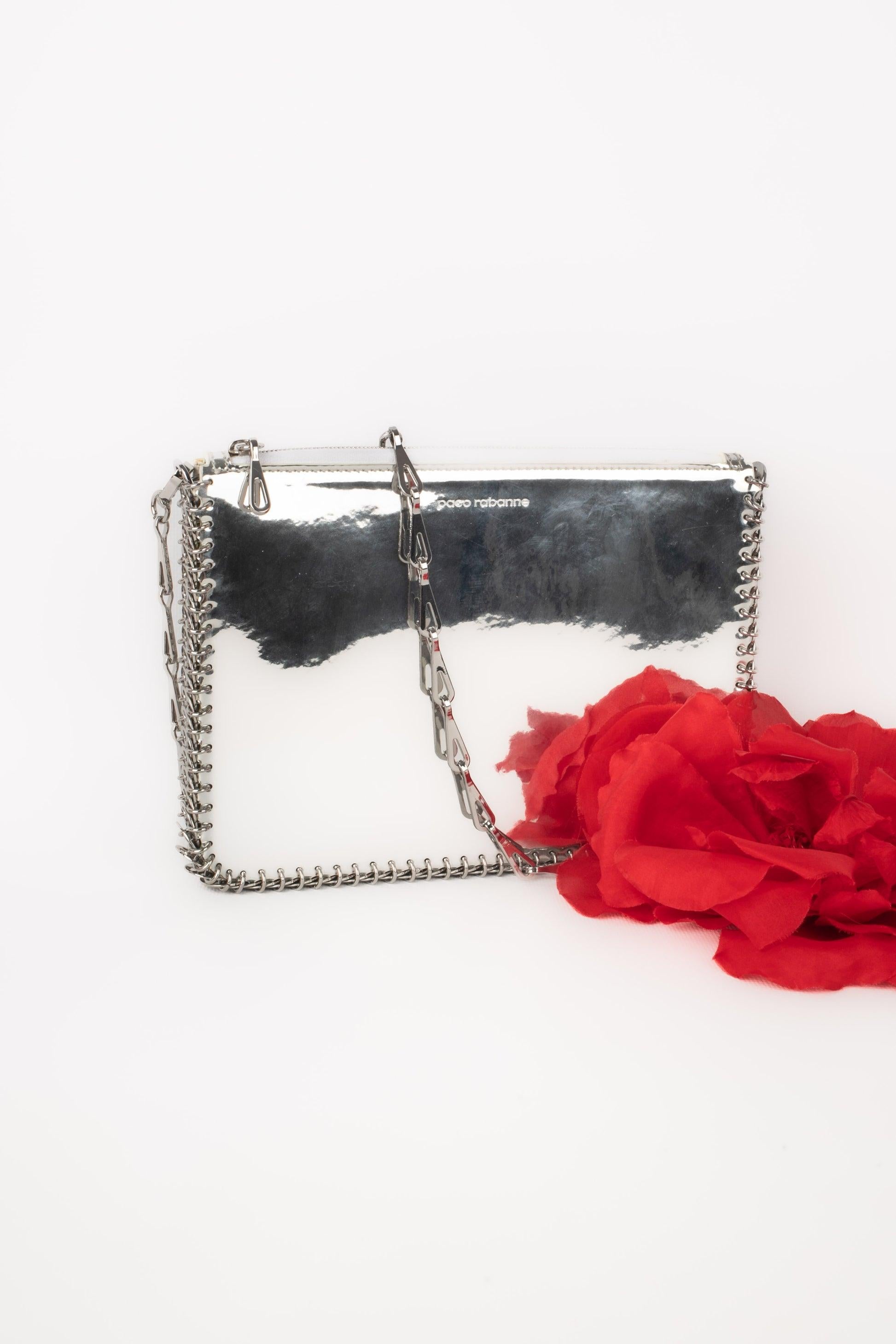 Paco Rabanne Silvery Leather Bag For Sale 8