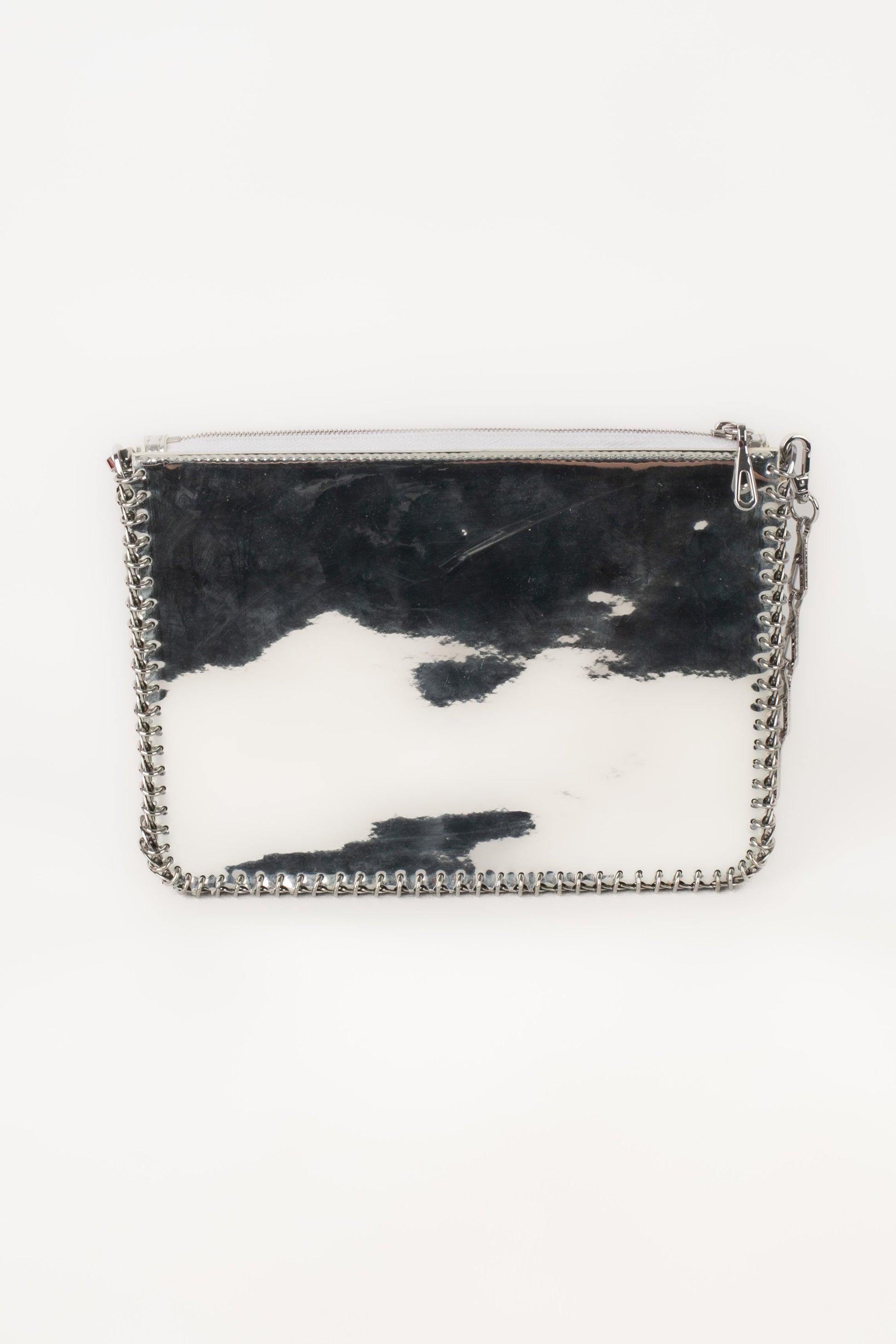 Gray Paco Rabanne Silvery Leather Bag For Sale