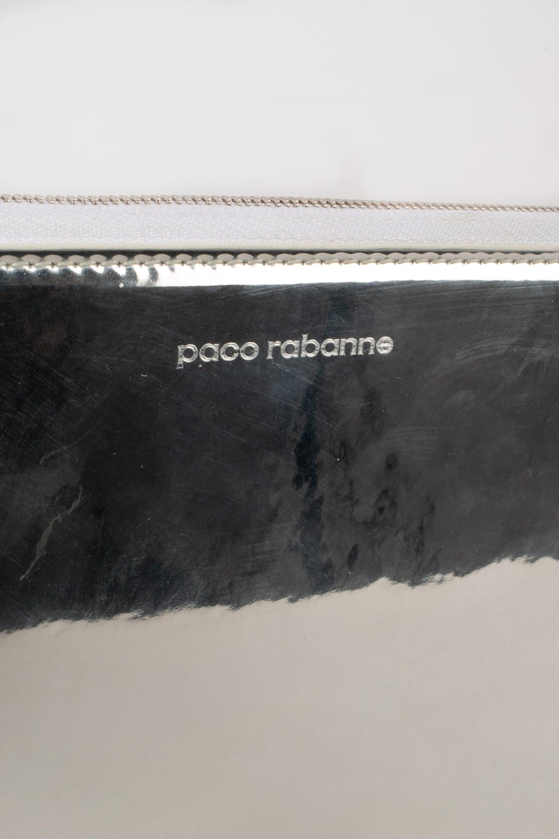 Paco Rabanne Silvery Leather Bag For Sale 3