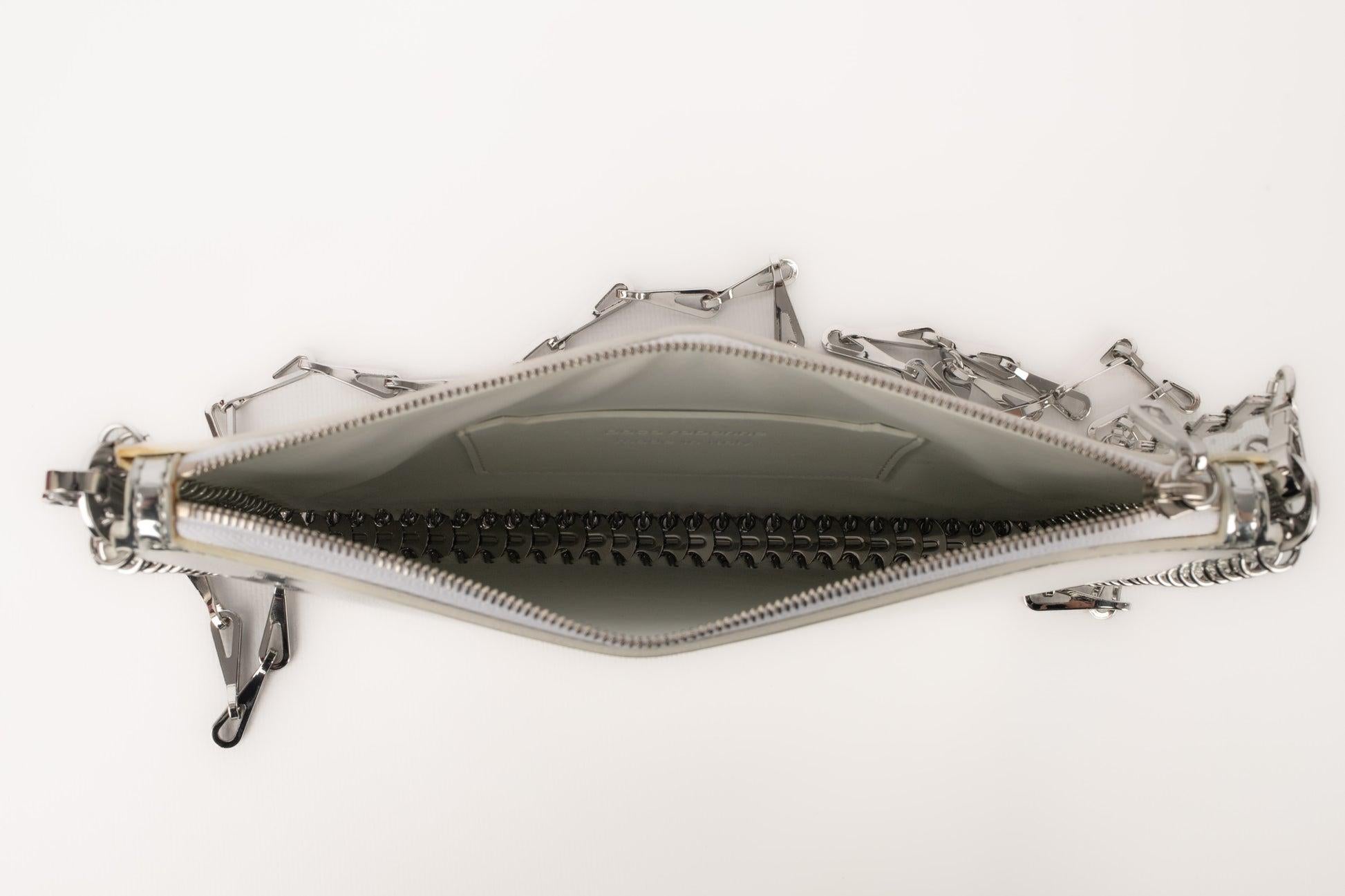 Paco Rabanne Silvery Leather Bag For Sale 4