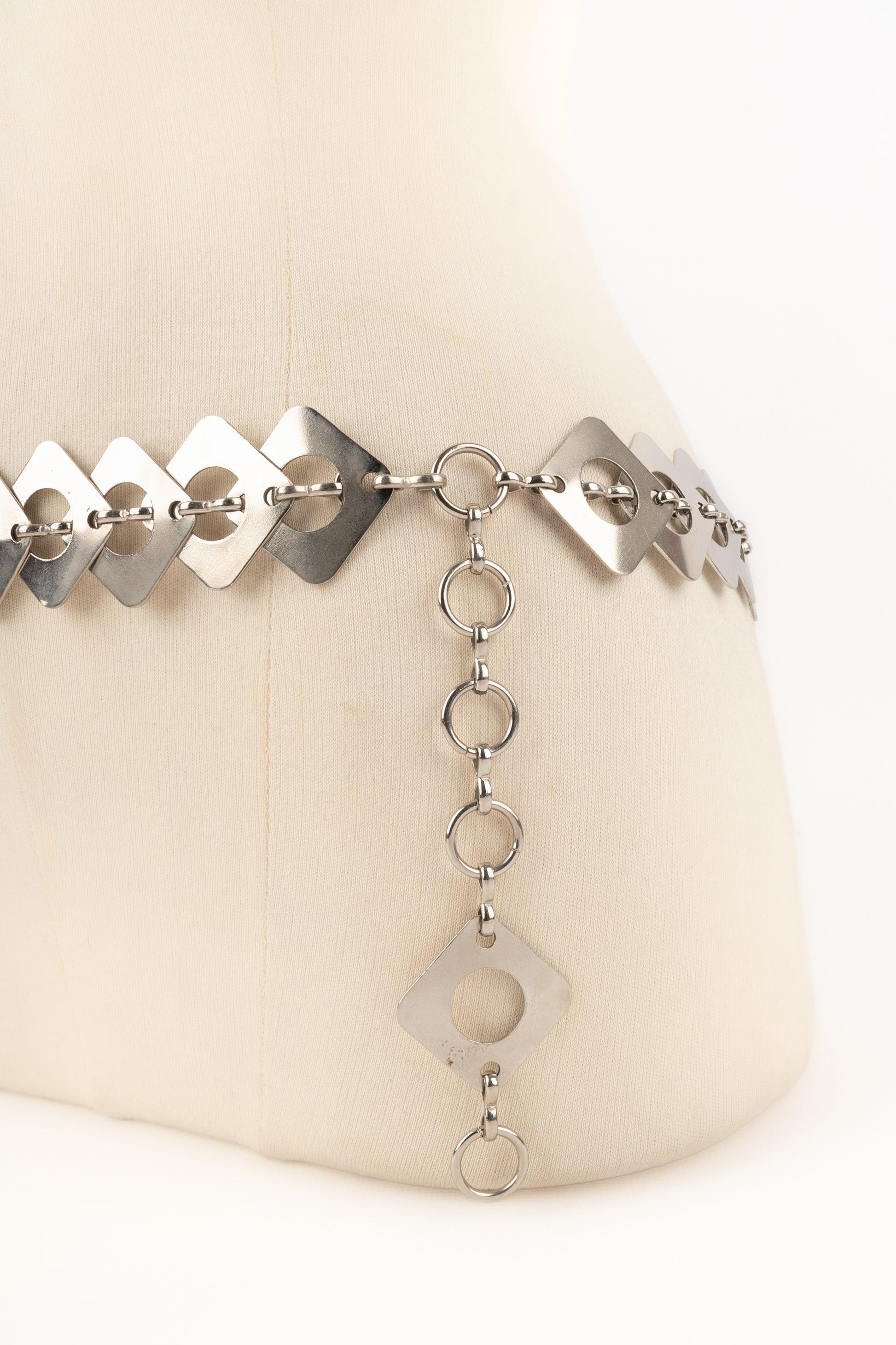 Paco Rabanne Silvery Metal Articulated Belt, 1970s In Excellent Condition For Sale In SAINT-OUEN-SUR-SEINE, FR