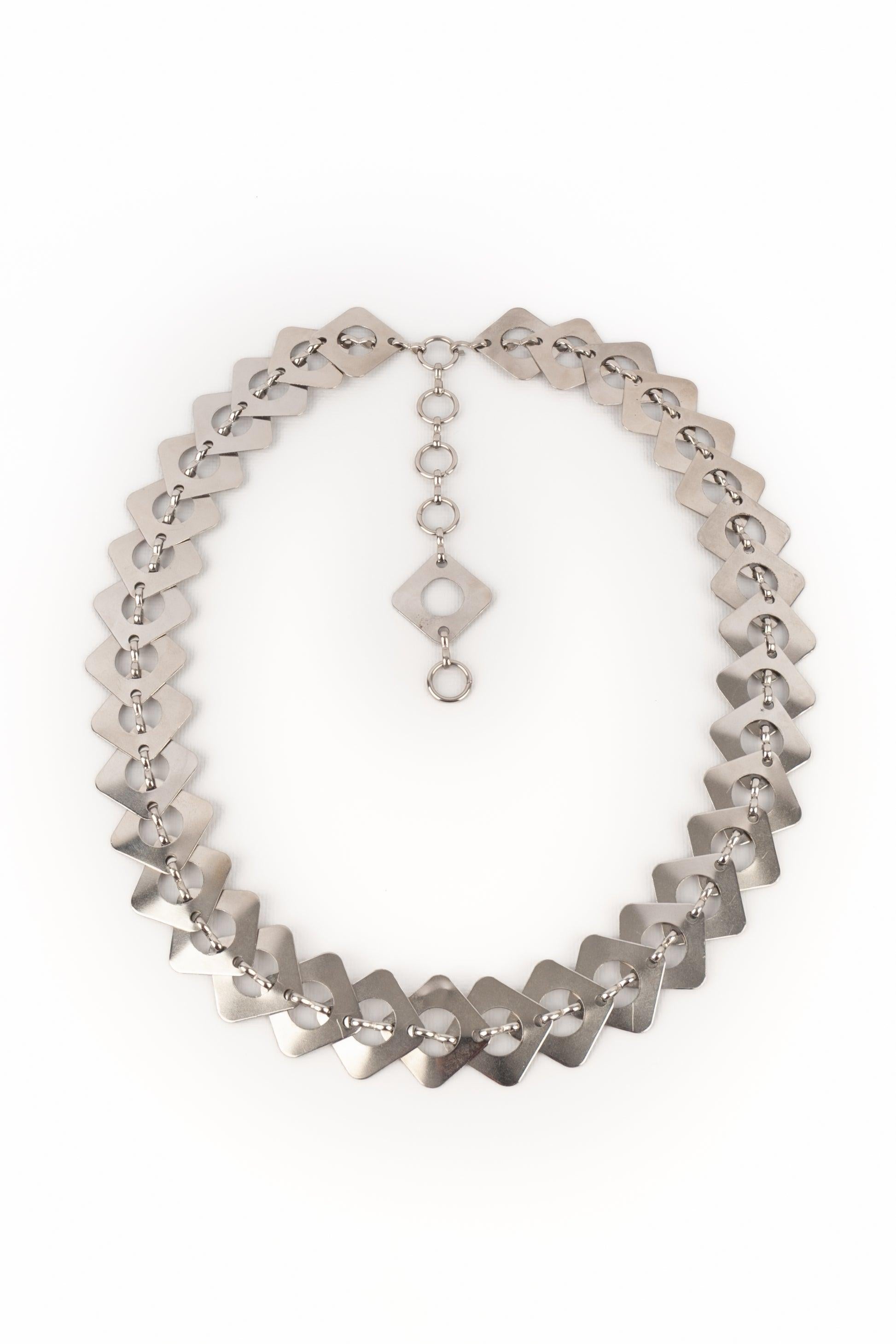 Women's Paco Rabanne Silvery Metal Articulated Belt, 1970s For Sale