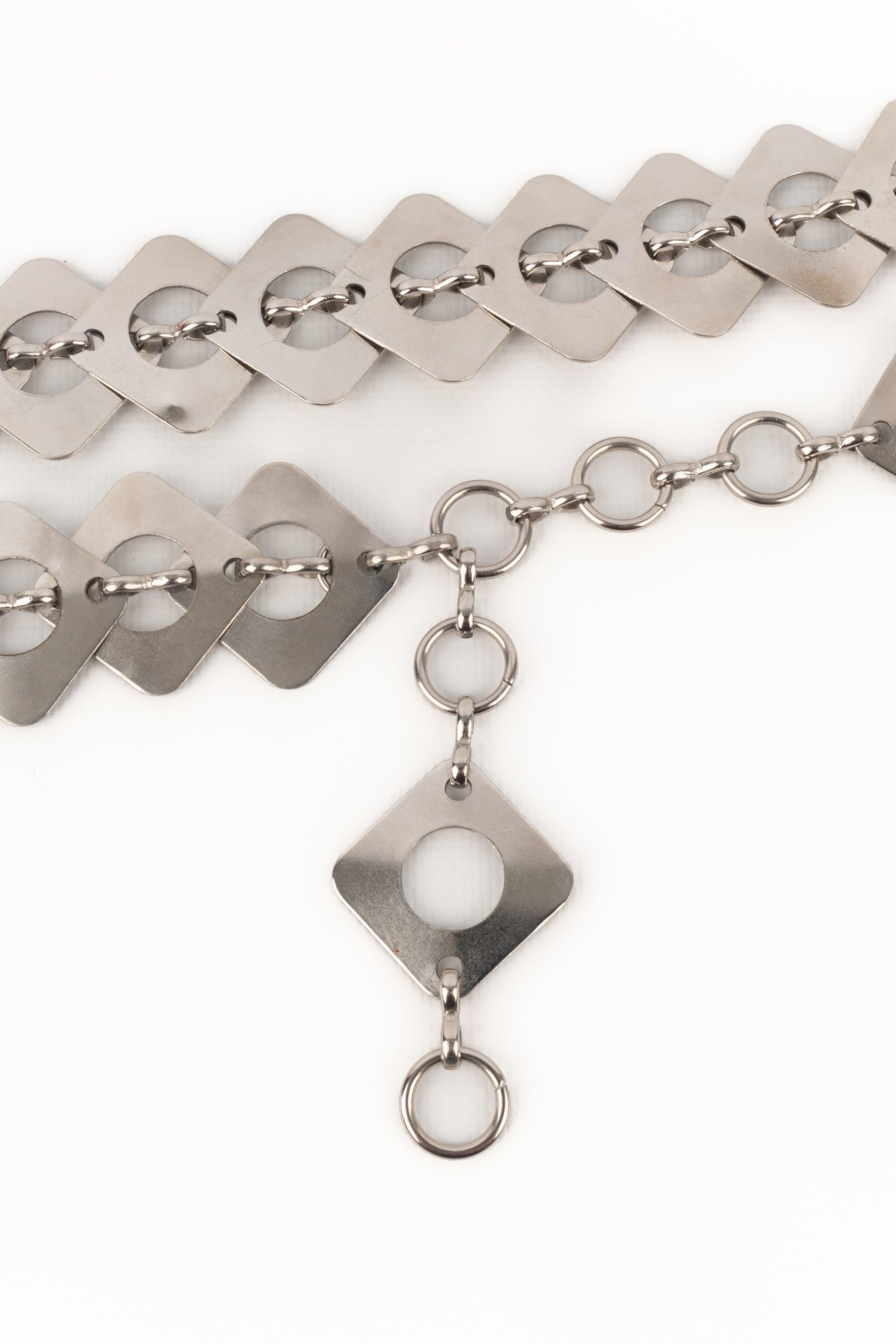 Paco Rabanne Silvery Metal Articulated Belt, 1970s For Sale 1