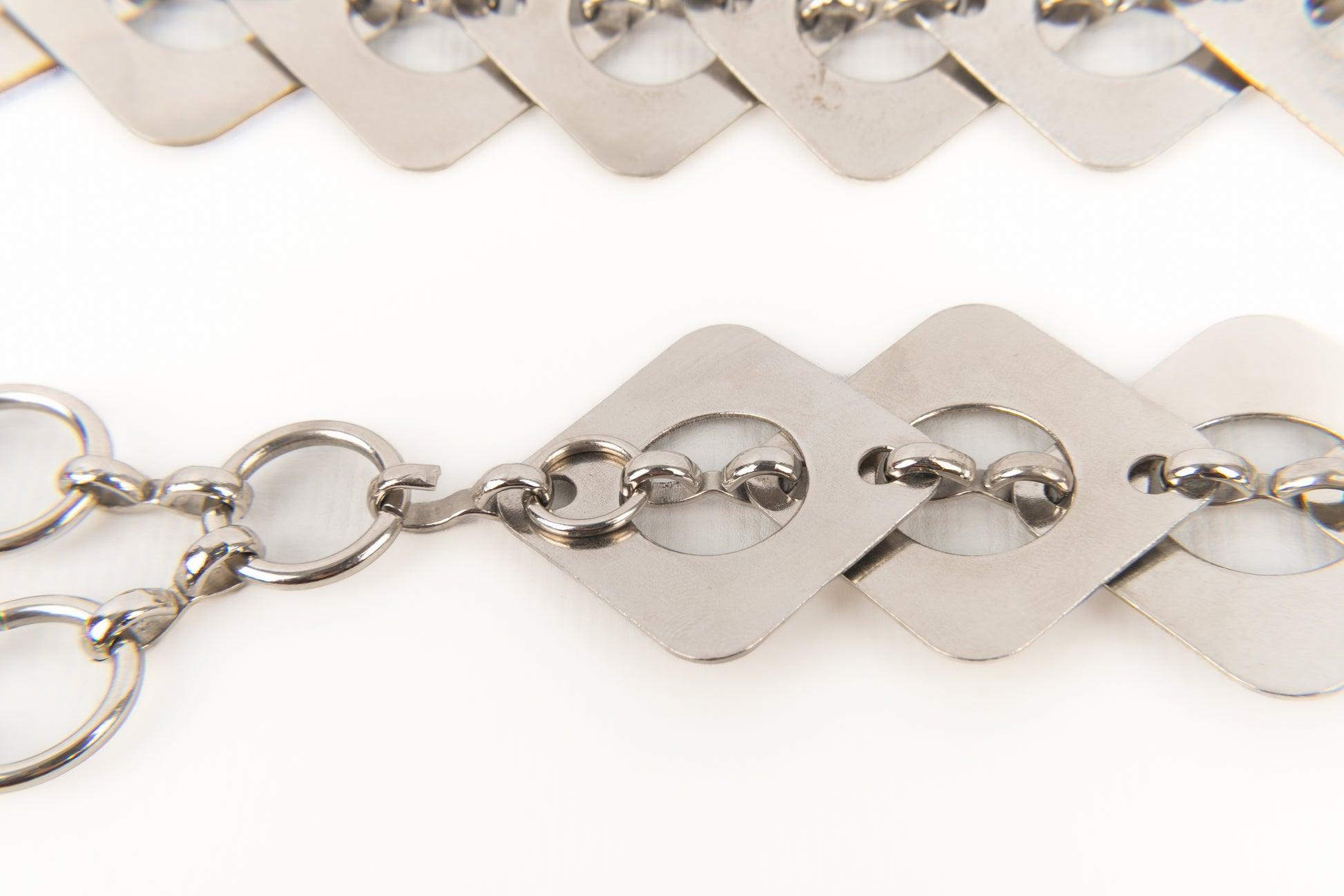 Paco Rabanne Silvery Metal Articulated Belt, 1970s For Sale 3