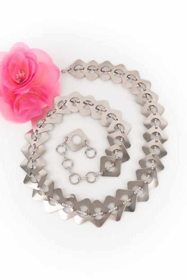 Paco Rabanne Silvery Metal Articulated Belt, 1970s For Sale 4