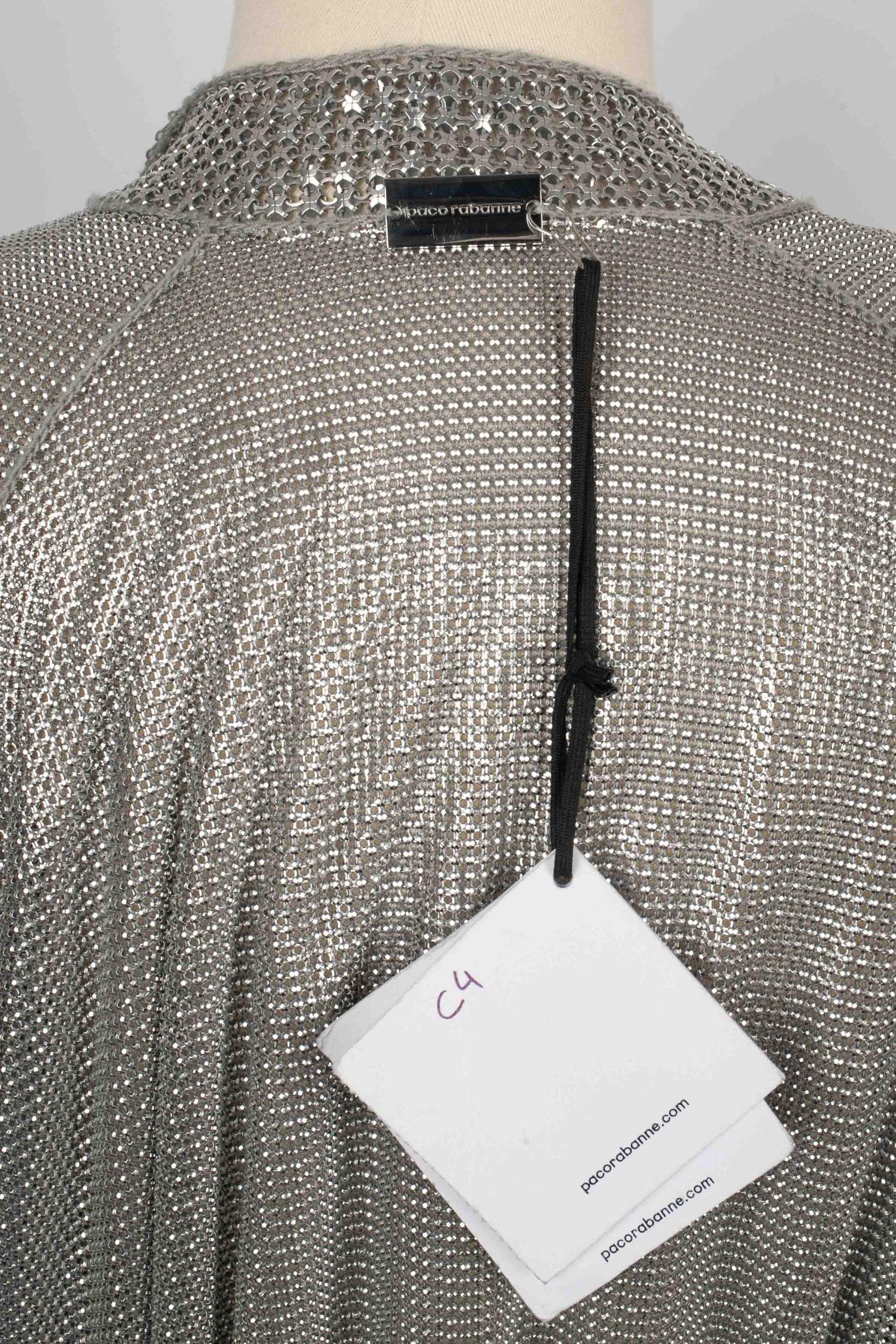 Paco Rabanne Silvery Metallic Mesh Dress For Sale 5