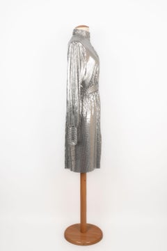 Paco Rabanne Silvery Metallic Mesh Dress