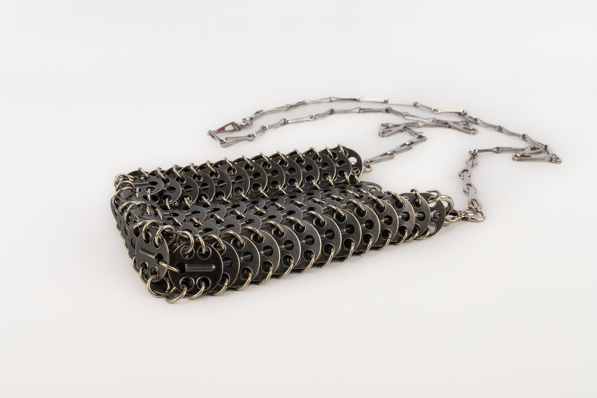 Black Paco Rabanne Silvery Metallic Pastille Bag For Sale