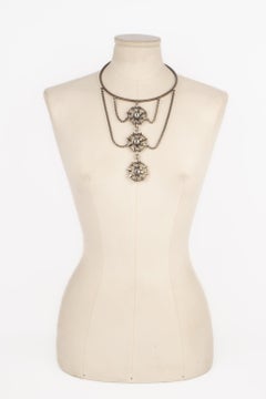 Paco Rabanne Silvery Necklace with Rhinestones