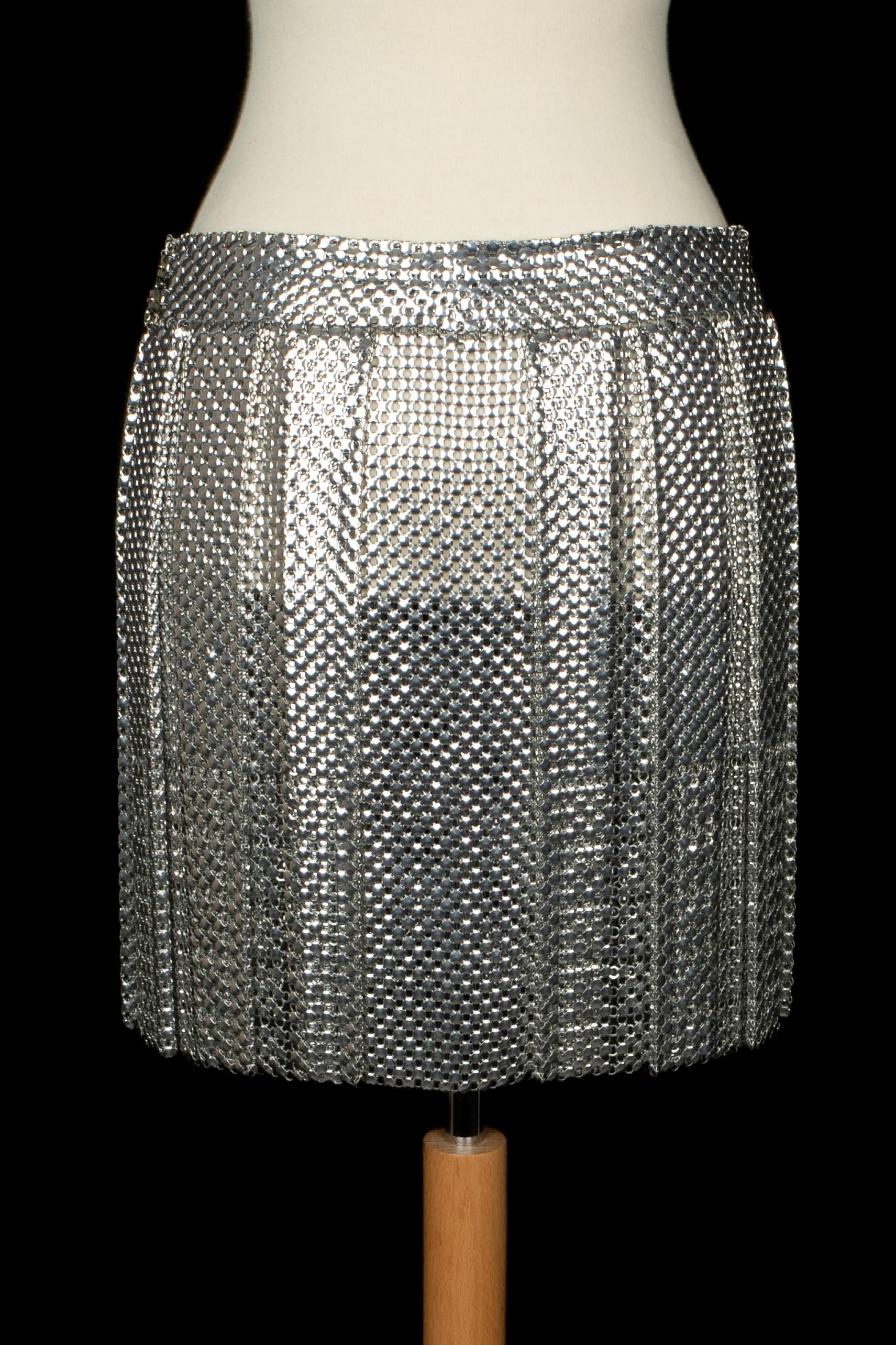 Paco Rabanne silvery skirt Fall 2013 en Excelente estado para la venta en SAINT-OUEN-SUR-SEINE, FR