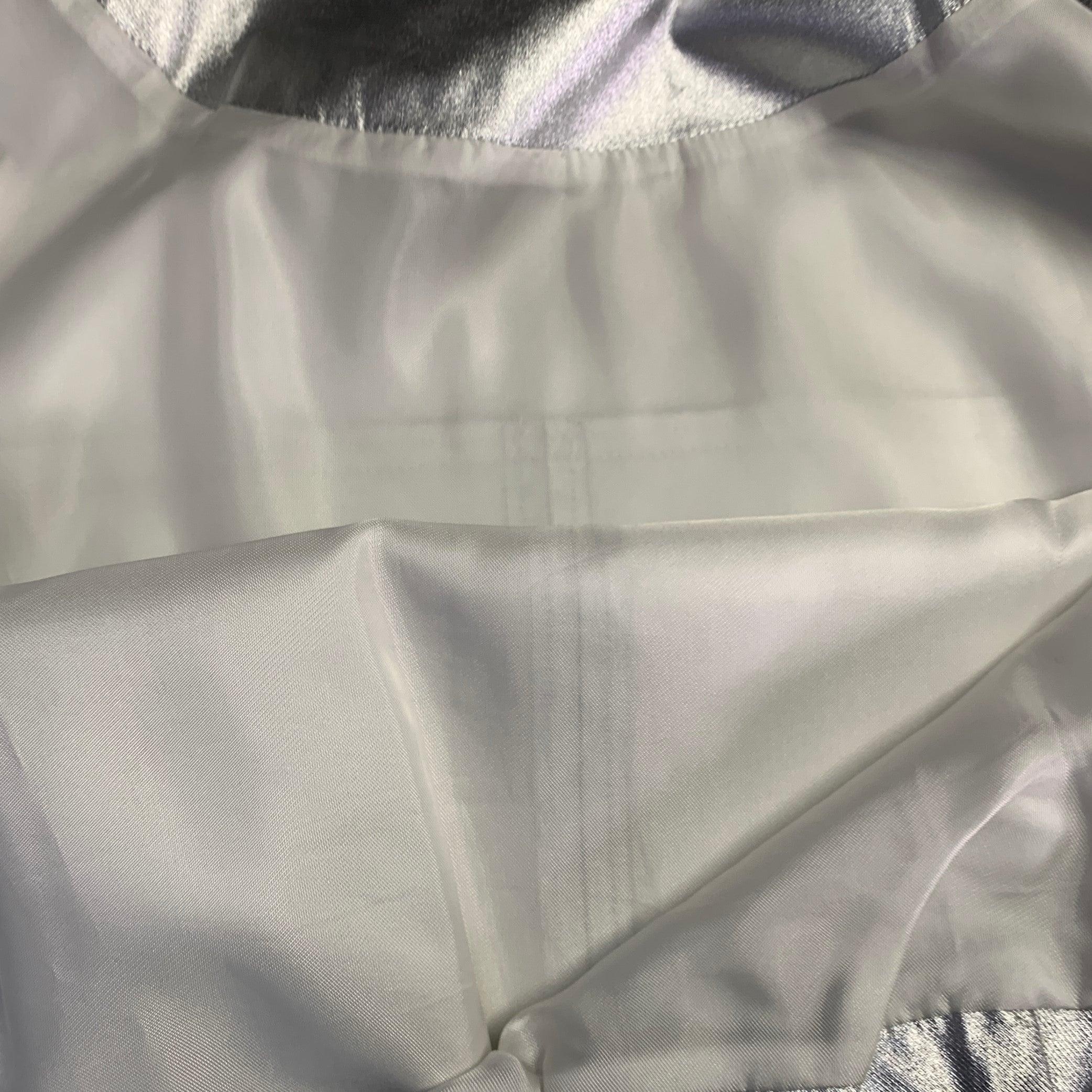 PACO RABANNE Size 38 Silver Shimmer Viscose Bomber Jacket For Sale 4