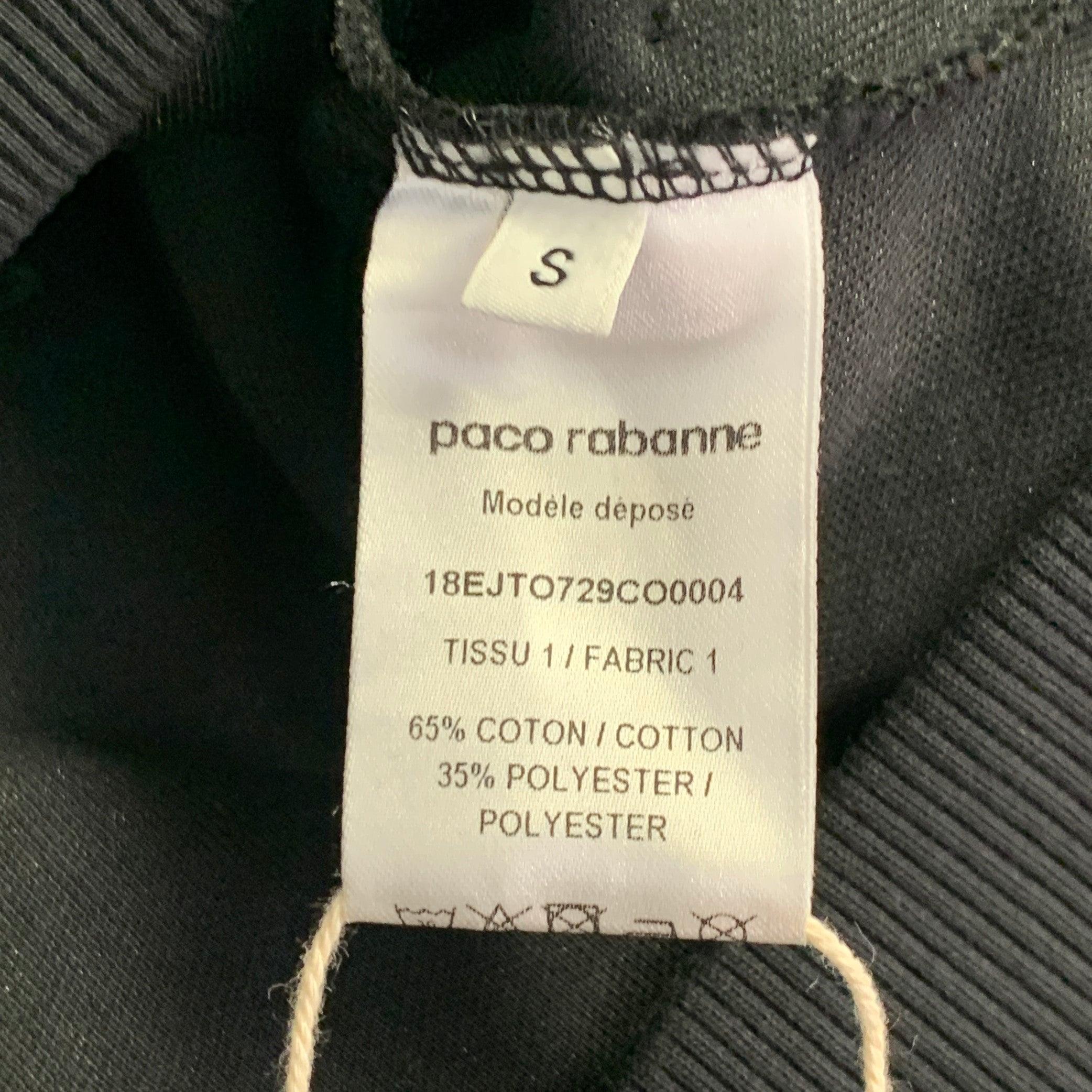 PACO RABANNE Taille S Pull à capuche avec logo découpé en coton mélangé noir Pour femmes en vente