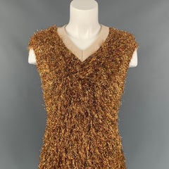 PACO RABANNE Size S Gold Polypropylene Blend Metallic Pullover