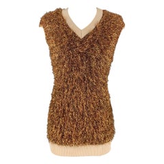 PACO RABANNE Pullover metallizzato in polipropilene misto oro taglia S