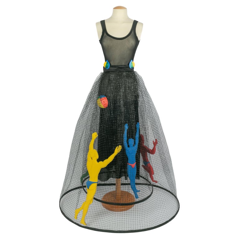 Jupe Paco Rabanne Asymétrique Gris/jaune Néon - Taille FR 40 - Pre-Fall 2016 Neuve