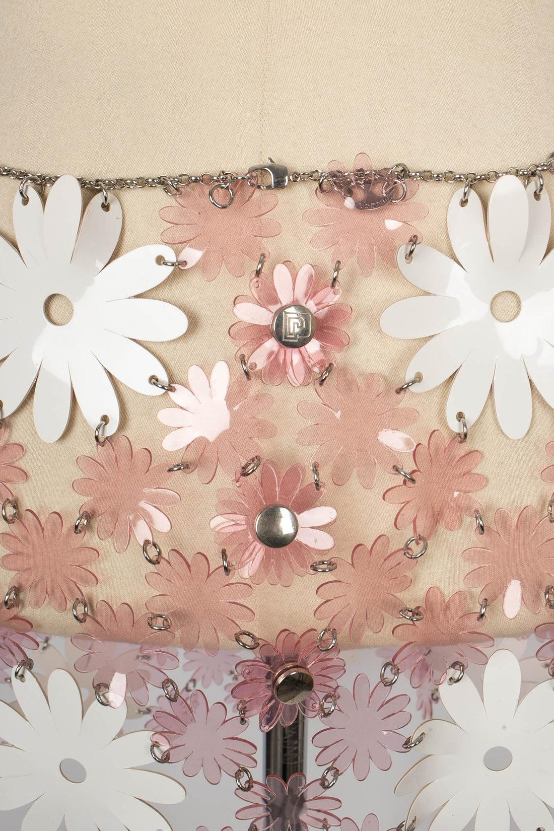 Paco Rabanne Skirt in Pink and White Flower, 2020 For Sale 5
