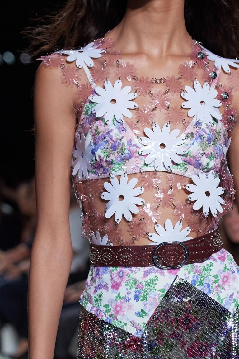 Paco Rabanne Skirt in Pink and White Flower, 2020 For Sale 2
