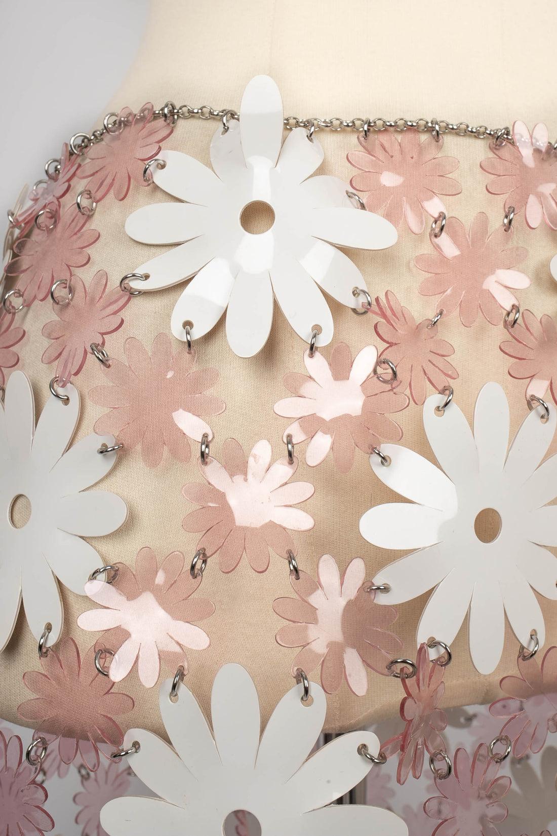 Paco Rabanne Skirt in Pink and White Flower, 2020 For Sale 4