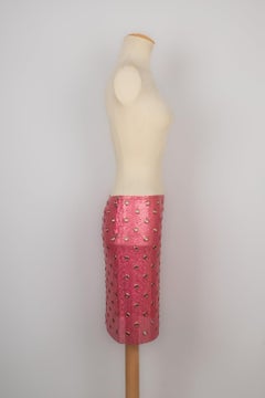Paco Rabanne Skirt in Pink Metallic Mesh