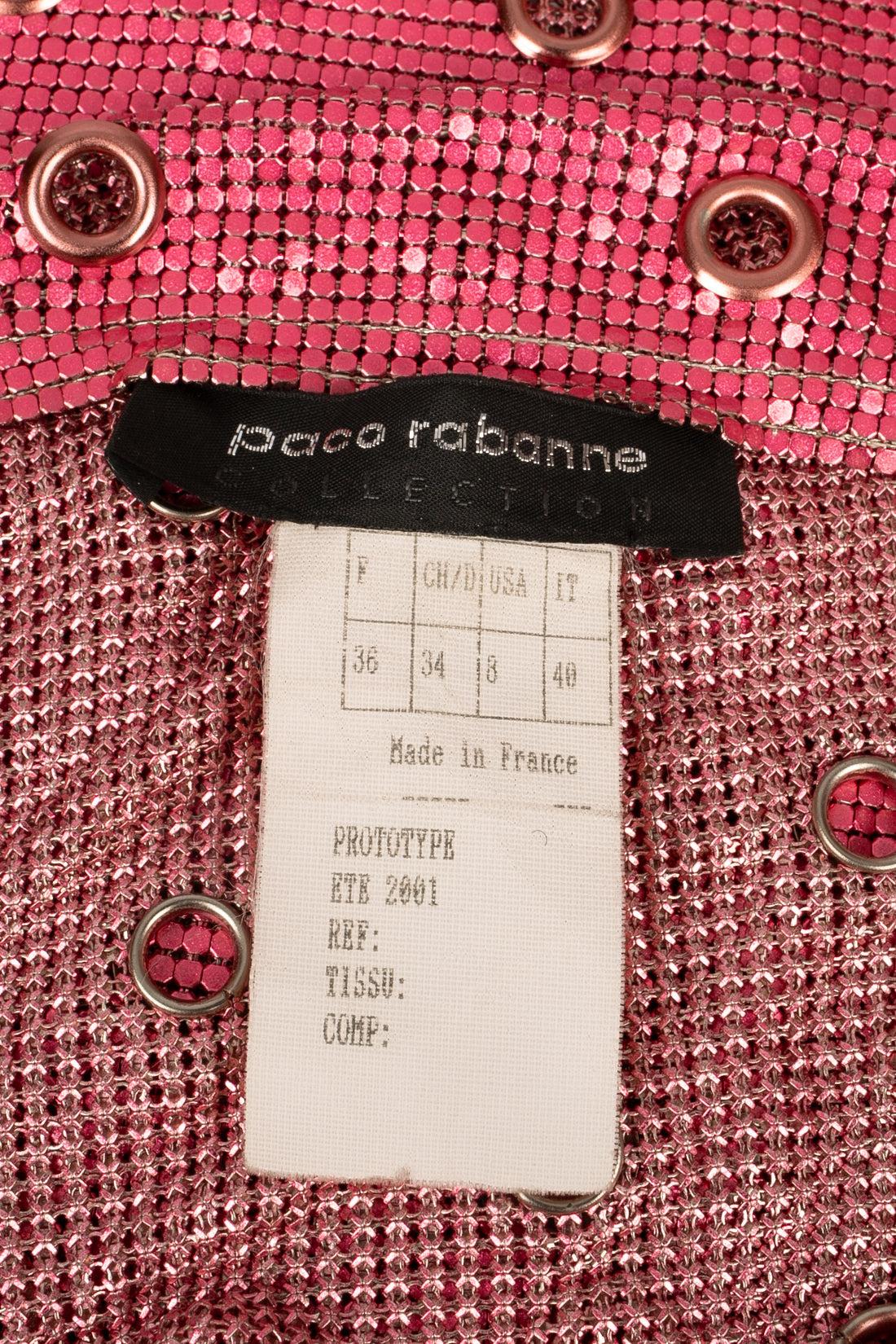 Paco Rabanne Skirt in Pink Metallic Mesh For Sale 3