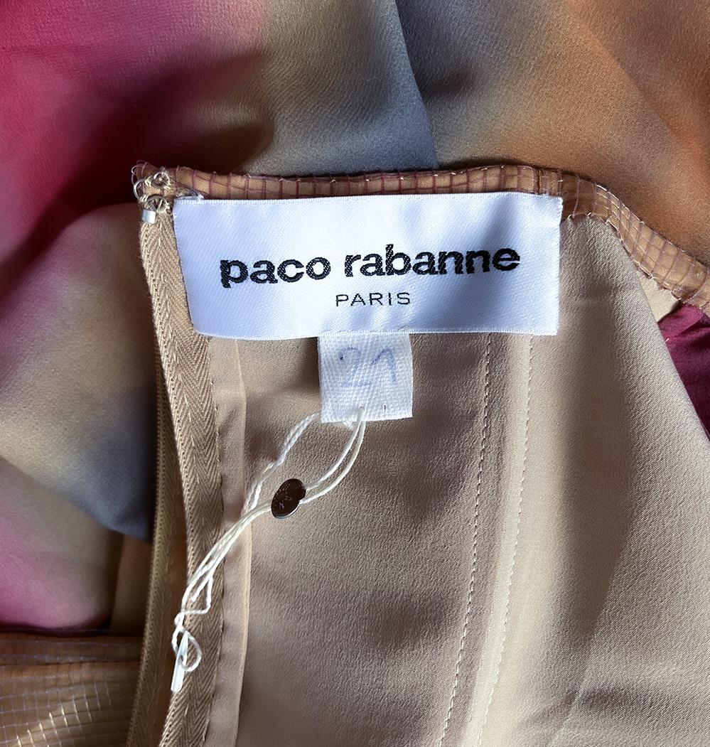 Paco Rabanne, robe en soie emblématique rare, printemps/été 1990 en vente 4