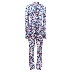 Paco Rabanne SS22 Ensemble pantalon deux pièces à fleurs fluorescentes