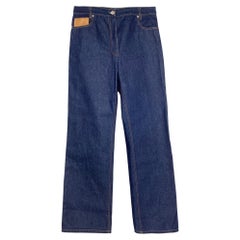 Paco Rabanne Straight Leg Jeans in Blue Cotton Denim